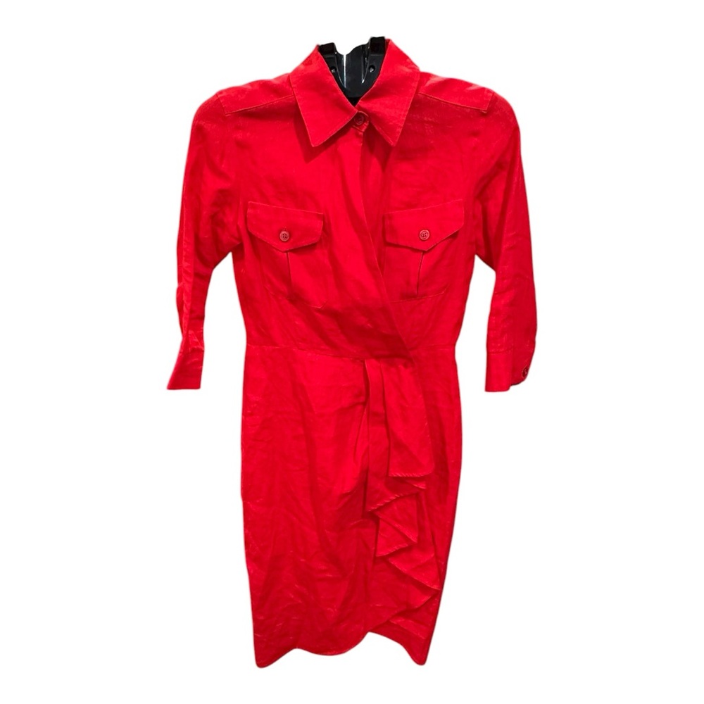 MaxMara Vibrant Red Long Sleeve Dress